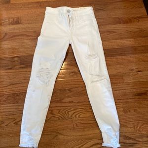American Eagle ripped white jeans